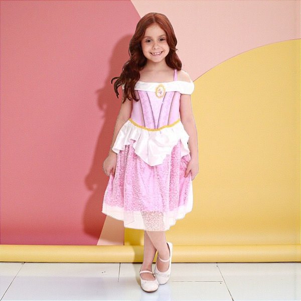 Fantasia Infantil Aurora - Vestido - P - Disney Original - 1 unidade - Novabrink