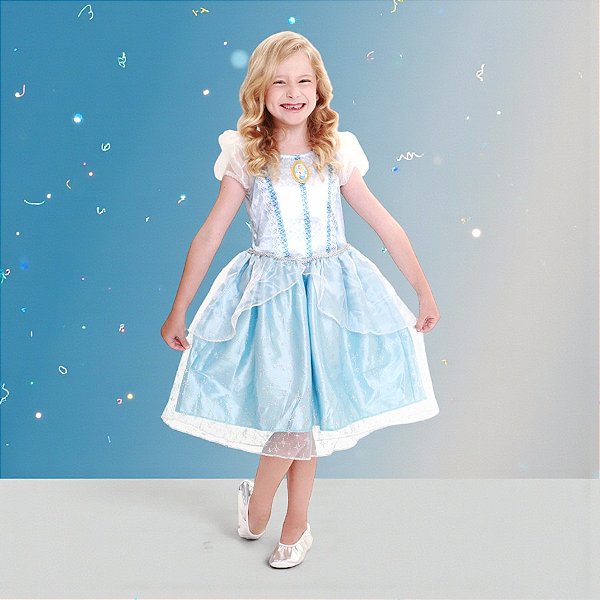Fantasia Infantil Cinderela - Vestido - G - Disney Original - 1 unidade - Novabrink