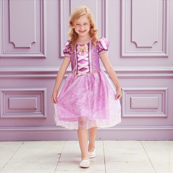 Fantasia Infantil Rapunzel - Vestido - P - Disney Original - 1 unidade - Novabrink