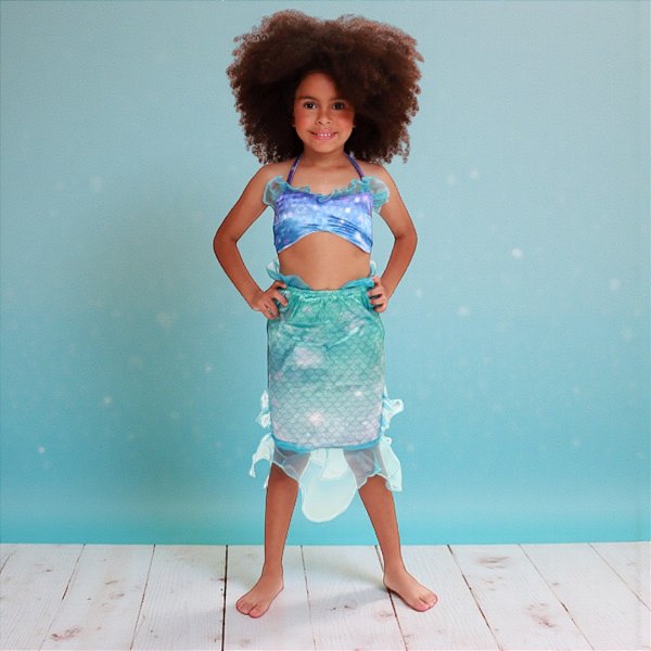 Fantasia Infantil A Pequena Sereia - Top e Saia - G - Disney Original - 1 unidade - Novabrink
