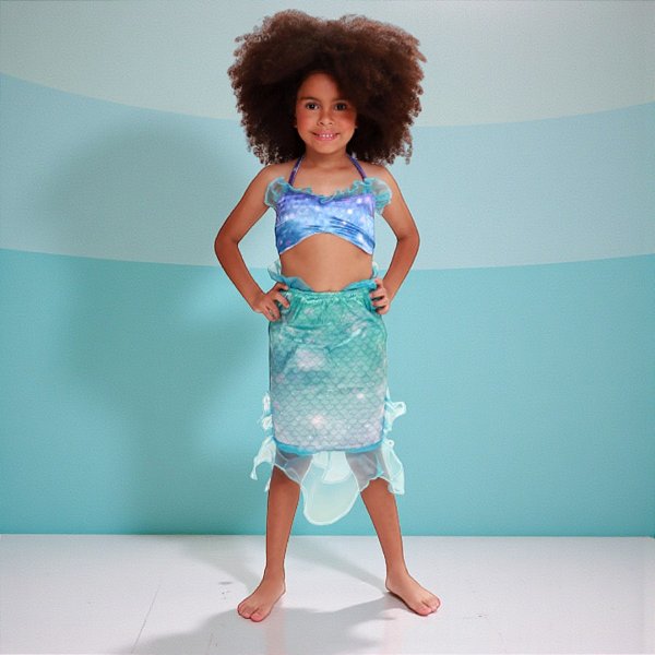Fantasia Infantil A Pequena Sereia - Top e Saia - M - Disney Original - 1 unidade - Novabrink