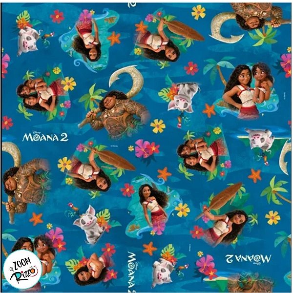 Folha para Presentes Disney - Moana - 69x89cm - 5 unidades - Cromus - Rizzo