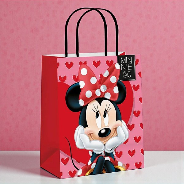 Sacola de Papel - Minnie Love - G 32x26,5x13cm - Disney Original - 10 unidades - Cromus