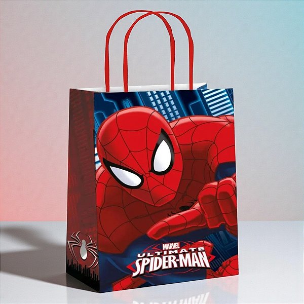 Sacola de Papel - Spider Clássico - G 32x26,5x13cm - Disney Original - 10 unidades - Cromus