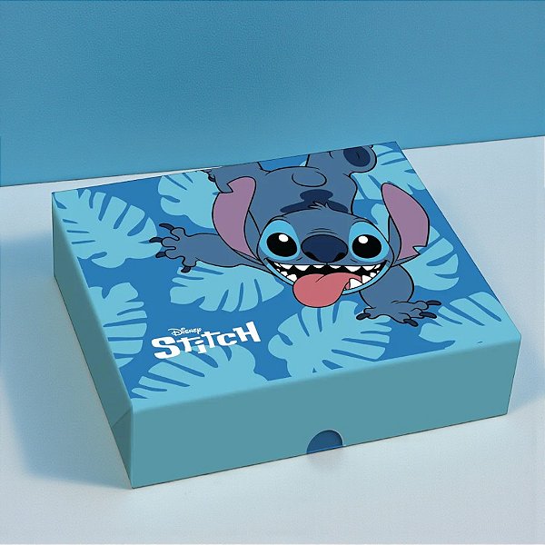 Caixa Retangular Com Tampa - Stitch - M 25x20x5cm - Disney Original - 1 unidade - Cromus