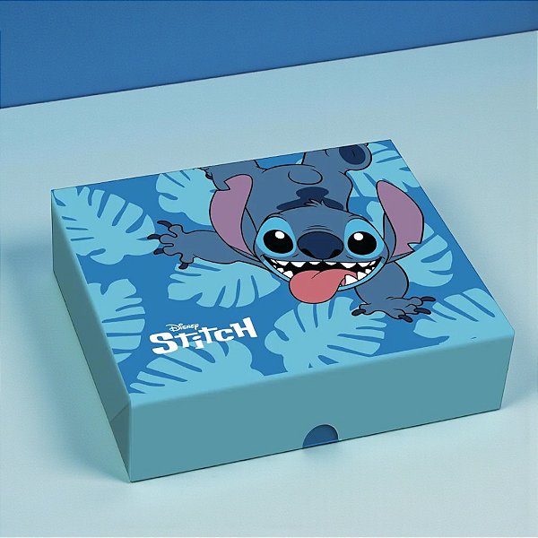 Caixa Retangular Com Tampa - Stitch - P 17x13,5x4,5cm - Disney Original - 1 unidade - Cromus