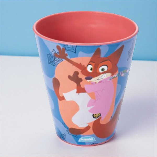 Caneca de Plástico Nick - Zootopia - 360ml - Disney Original - 1 unidade - Plasútil