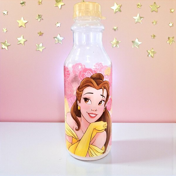 Garrafa Retrô - Bela - 500ml - Disney Original - 1 unidade - Plasútil