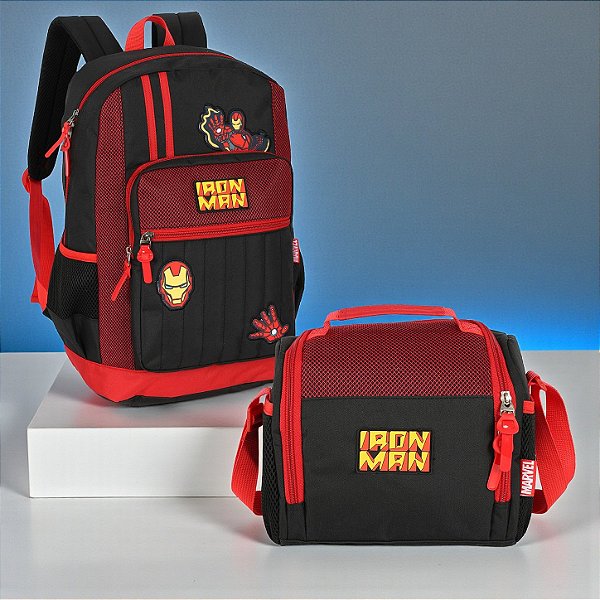 Conjunto Mochila e Lancheira Escolar - Homem de Ferro - 1 unidade - Disney Original - Rizzo