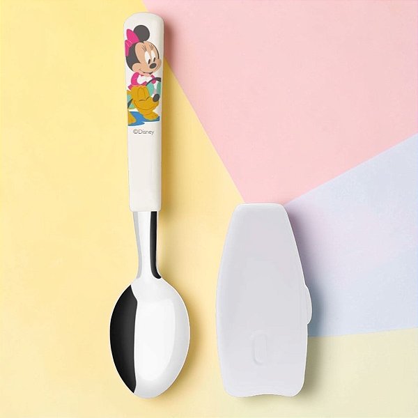 Kit Colher com Protetor Infantil - Minnie Mouse - 1 unidade - Disney Original - Simonaggio