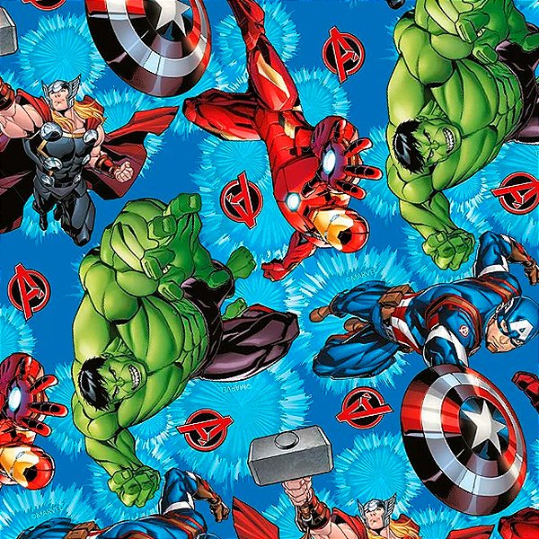 Folha para Presentes - Vingadores Em Ação - 69x89cm - 25 unidades - Cromus - Rizzo