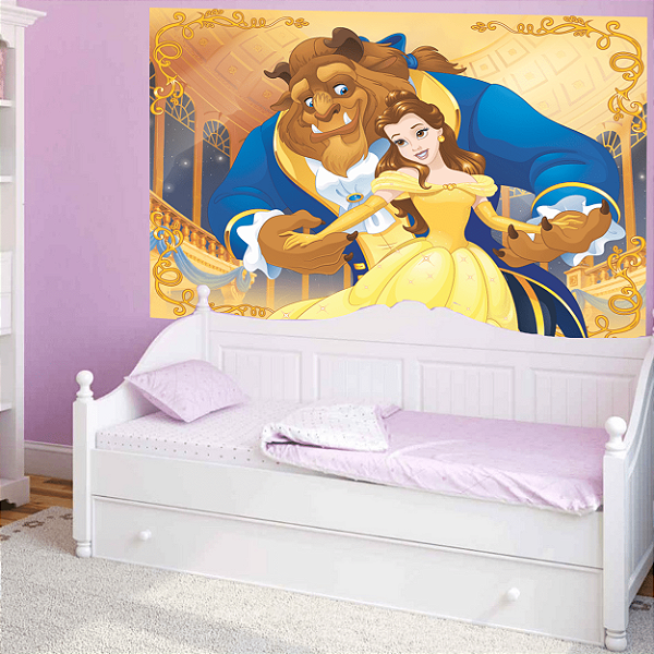 Painel Grande TNT A Bela e a Fera -1,40x1,03cm - Piffer - Rizzo