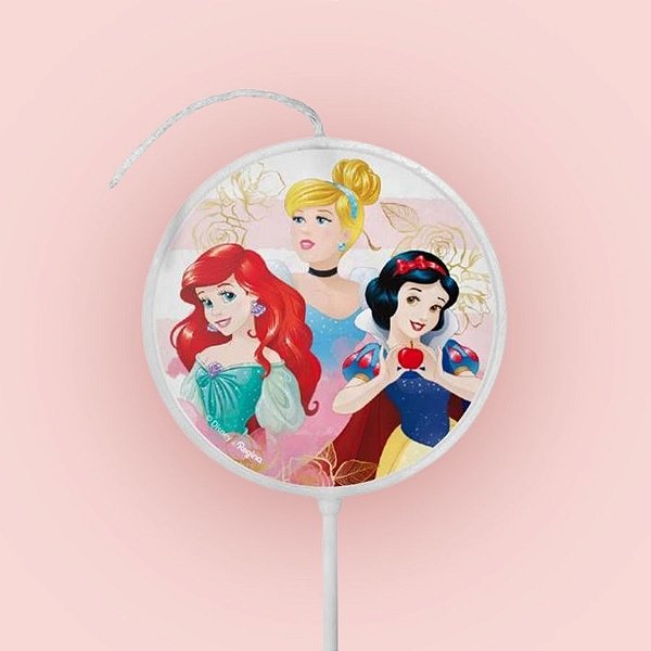 Vela Plana Adesivada Pick - Princesas - 1 unidade - Disney Original - Rizzo