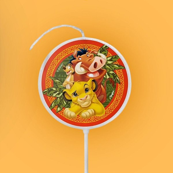 Vela Plana Adesivada Pick - Rei Leão - 1 unidade - Disney Original - Rizzo