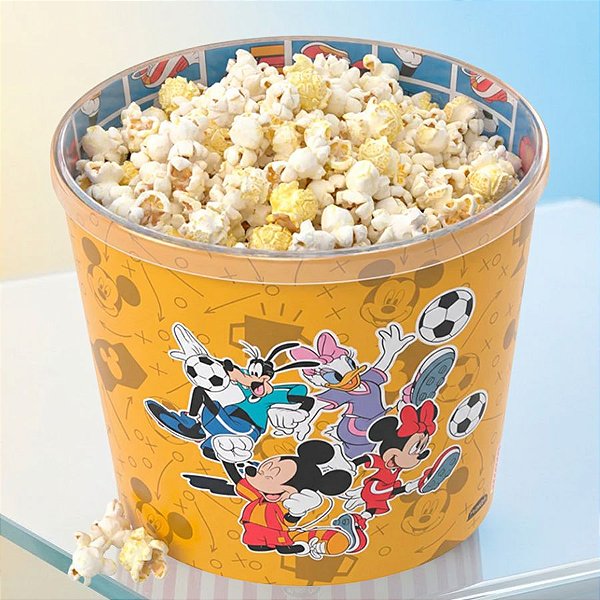 Balde de Pipoca - Mickey Futebol - 2,1L - 1 unidade - Disney Original - 1 unidade - Plasútil - Rizzo