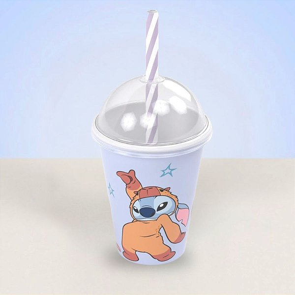 Mini Copo Shake Stitch Capivara - 280ml - Disney Original - 1 unidade - Plasútil - Rizzo
