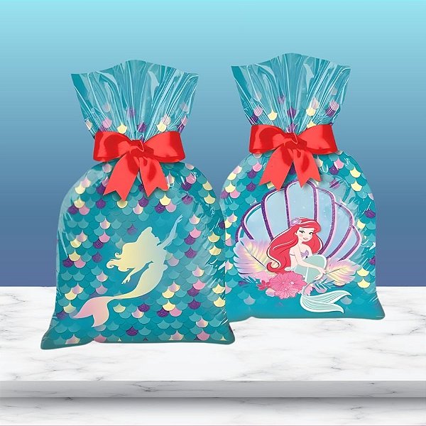 Sacola Plástica - Ariel - 14x27cm - 12 unidades - Disney Original - Rizzo