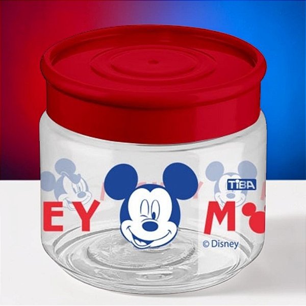 Pote de Plástico Organizador - Mickey Mouse - Vermelho - 160ml - 1 unidade - Disney Original - Tiba