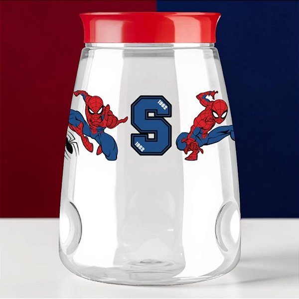 Pote de Plástico Organizador - Homem Aranha - Vermelho - 2,2l - 1 unidade - Disney Original - Tiba