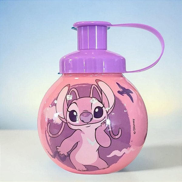 Garrafa Squeeze Bola Angel - Roxo - 250ml - 1 unidade - Disney Original - Tiba