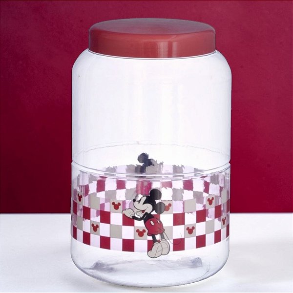 Pote de Plástico Organizador - Mickey Mouse - Vermelho - 3L - 1 unidade - Disney Original - Tiba
