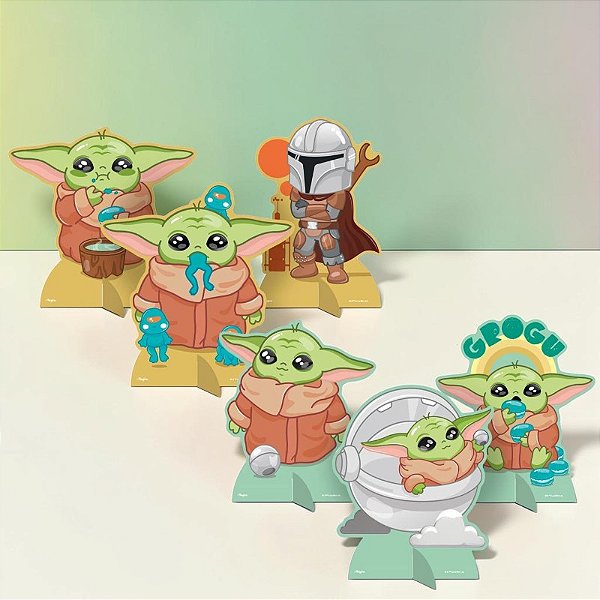 Decoração de Mesa - Grogu - Star Wars - Disney Original - 6 unidades - Regina - Rizzo