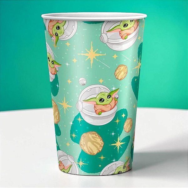 Copo de Papel - Grogu - Star Wars - 180ml - Disney Original - 8 unidades - Regina - Rizzo