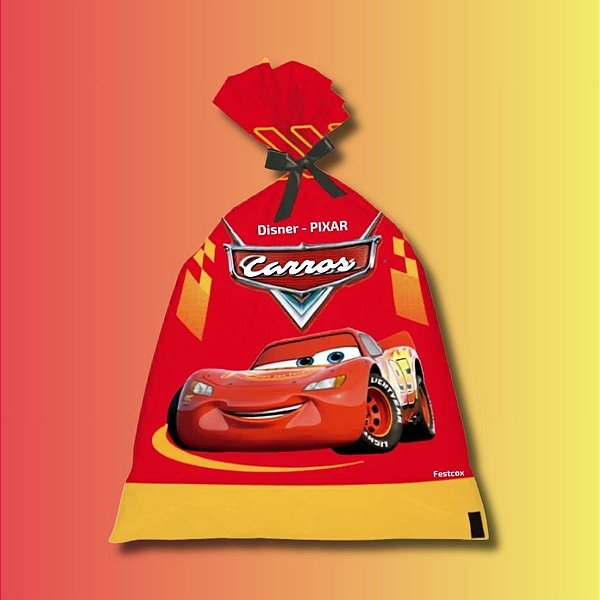 Sacola Plástica - Carros - 14x27cm - Disney Original - 8 unidades - FestColor - Rizzo
