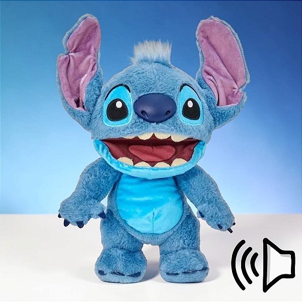 Pelúcia Stitch com Sons e Sensores - 29cm - 1 unidade - Disney Original - Rizzo