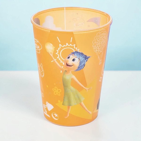 Kit 10 Copos de Plástico Personagens Pixar- Amarelo - 320ml - Disney Original  - 1 unidade - Rizzo