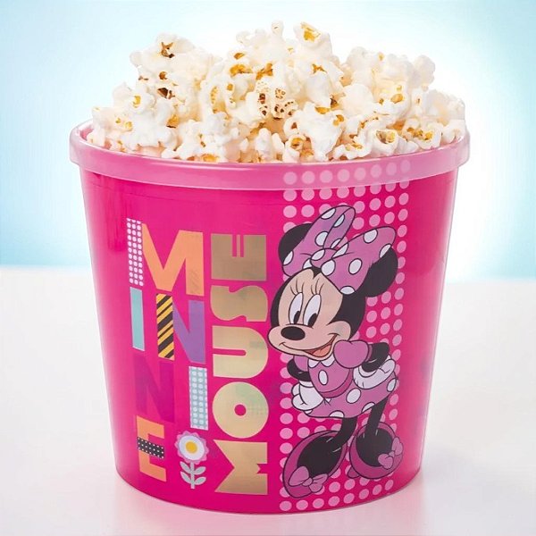 Kit 10 Baldes de Pipoca - Minnie Mouse Rosa - 2,1l - Disney Original  - 1 unidade - Rizzo