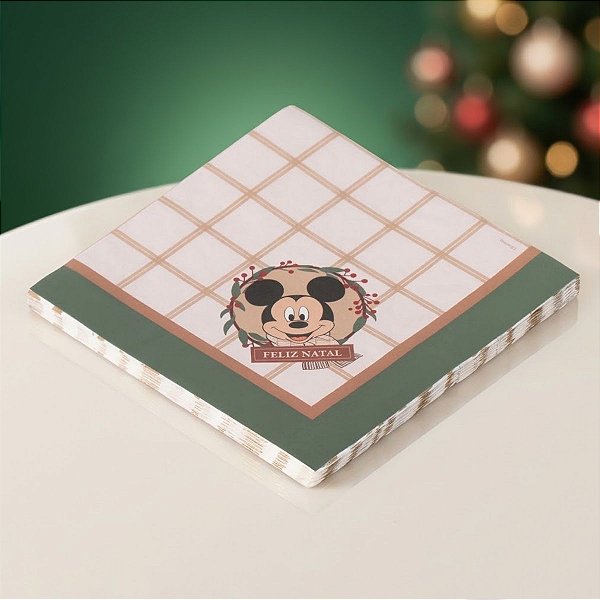 Guardanapo de Papel - Mickey Mouse de Natal - 33x33cm - Disney Original - 20 unidades - Cromus - Rizzo