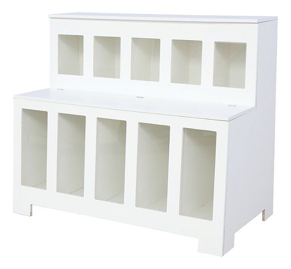Expositor Dispenser De Ração Pet Box 10 Com Vidro Branco Cód.510