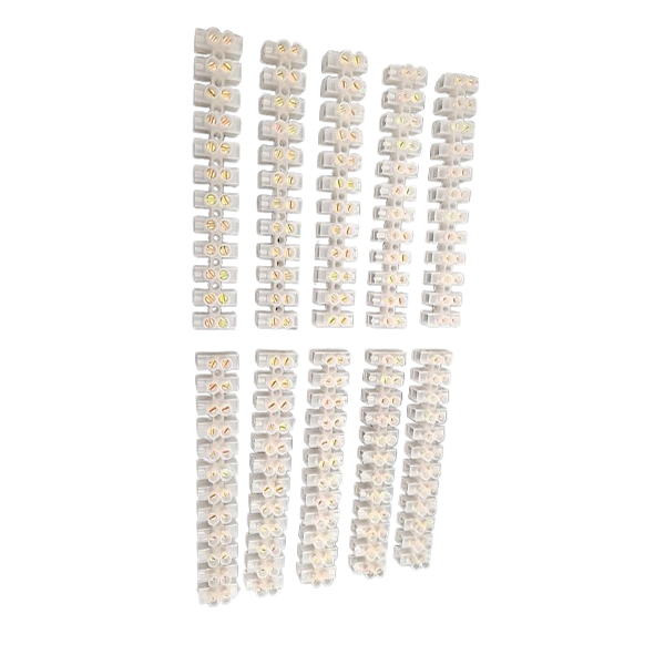 Barra Conector Elétrico Tipo Sindal em termoplástico 25A 0-380v~ 12 Polos
