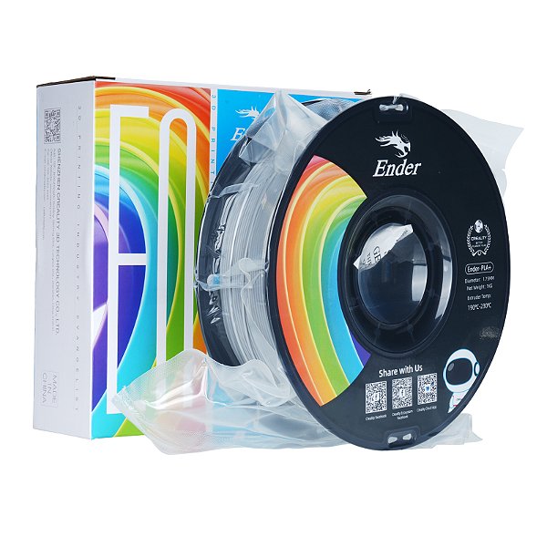 Filamento Creality para Impressoras 3D, 1,75mm, Ender PLA+ - 1KG Cinza