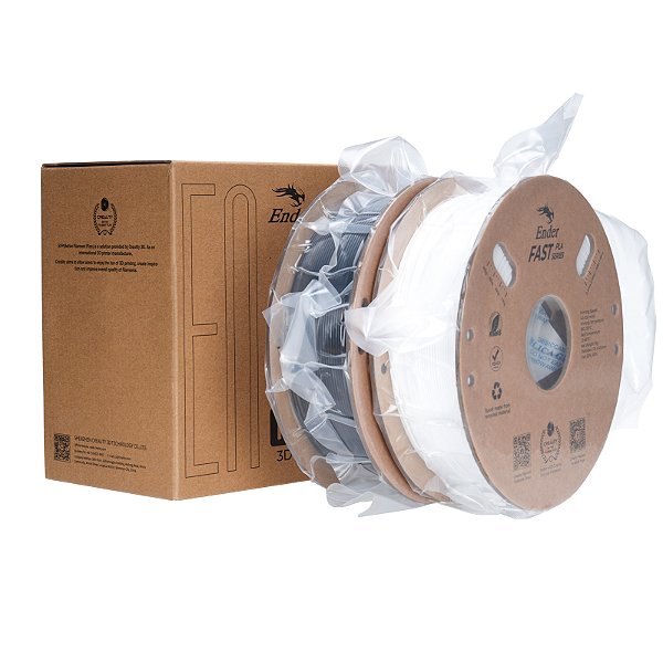 Filamento Creality para Impressoras 3D, 1,75mm, Ender Fast PLA - Kit com 2Kgs - Branco + Preto