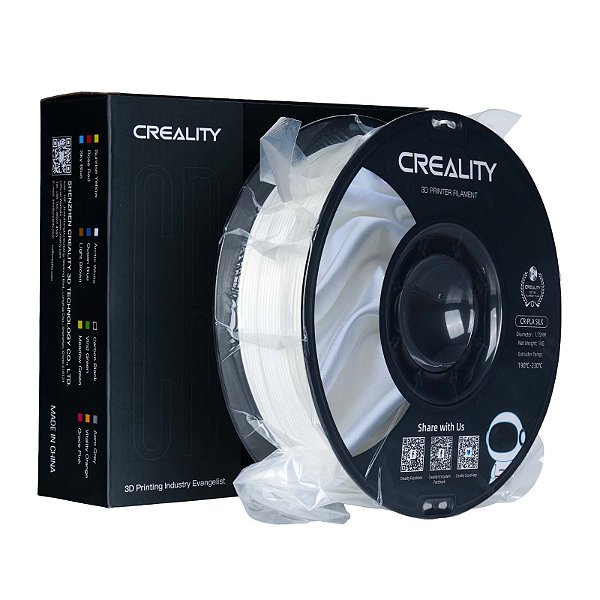 Filamento Creality para Impressoras 3D, 1,75mm,  CR-Silk PLA - 1KG Branco