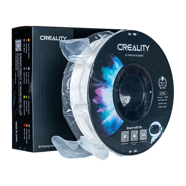Filamento Flexível Creality para Impressoras 3D, 1,75mm, CR-TPU - 1KG Branco