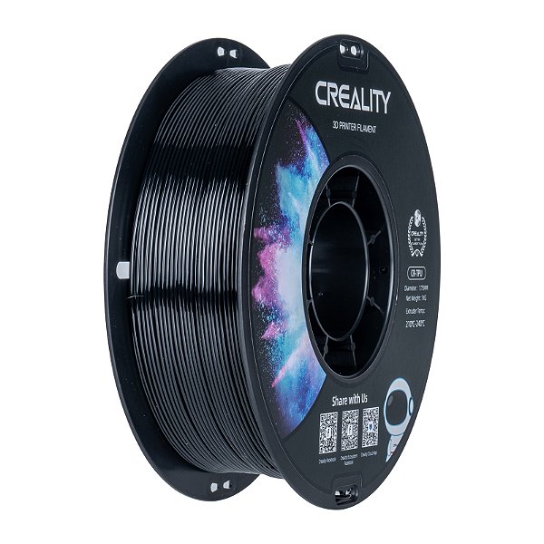 Filamento Flexível Creality para Impressoras 3D, 1,75mm, CR-TPU - 1KG Preto