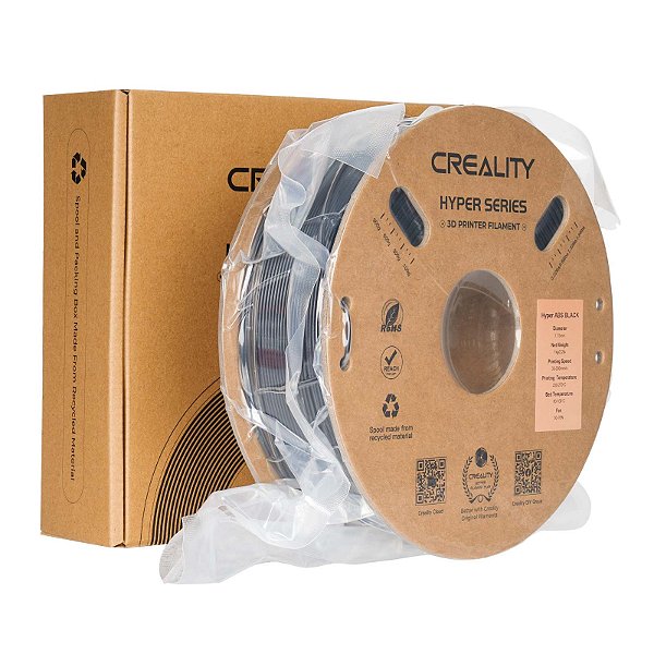 Filamento Creality para Impressoras 3D, 1,75mm,  Hyper ABS - 1KG Preto