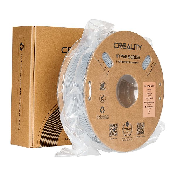 Filamento Creality para Impressoras 3D, 1,75mm,  Hyper ABS - 1KG Cinza