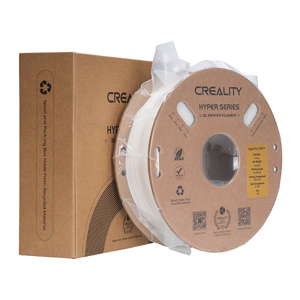 Filamento Creality para Impressoras 3D, 1,75mm,  Hyper PLA - Combo 2KG Branco