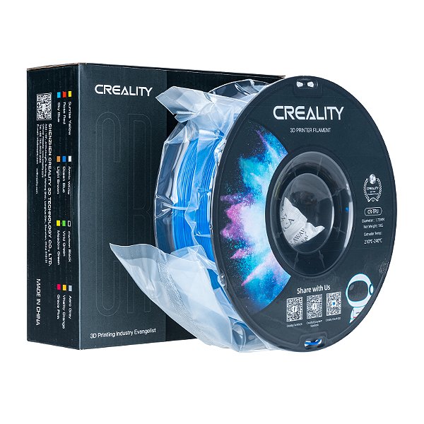 Filamento Flexível Creality para Impressoras 3D, 1,75mm, CR-TPU - 1KG Azul