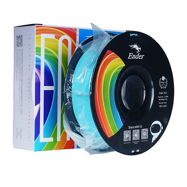 Filamento Creality para Impressoras 3D, 1,75mm, Ender PLA+ - 1KG Azul