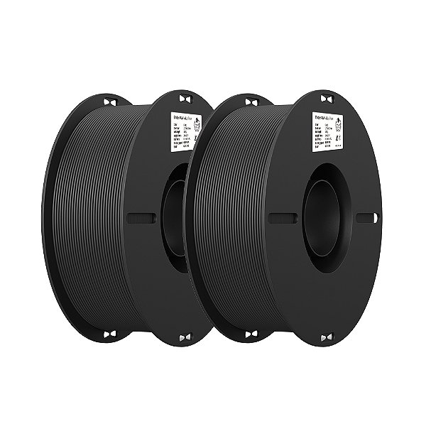 Filamento Creality para Impressoras 3D, 1,75mm, Ender PLA - Kit com 2Kgs - Preto + Preto