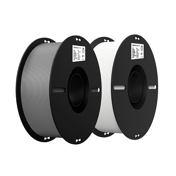 Filamento Creality para Impressoras 3D, 1,75mm, Ender PLA - Kit com 2Kgs - Cinza+Branco