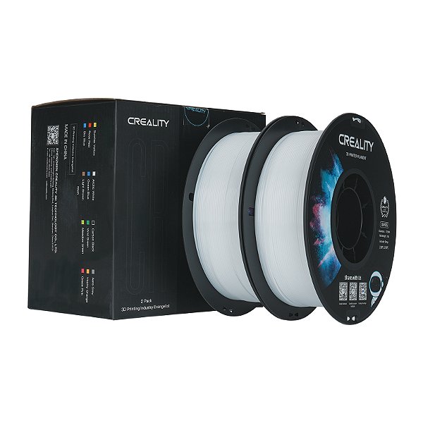 Filamento Creality para Impressoras 3D, 1,75mm, CR-PETG - Combo 2kg - Branco+Branco