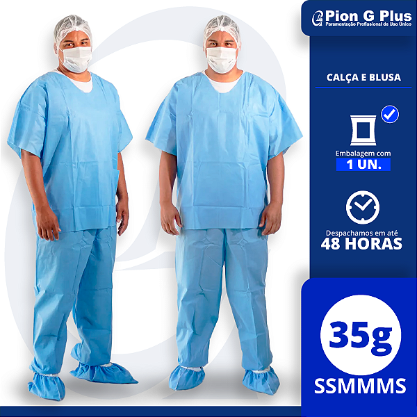 Pijama Cirúrgico Calça e Blusa em SSMMMS 35g