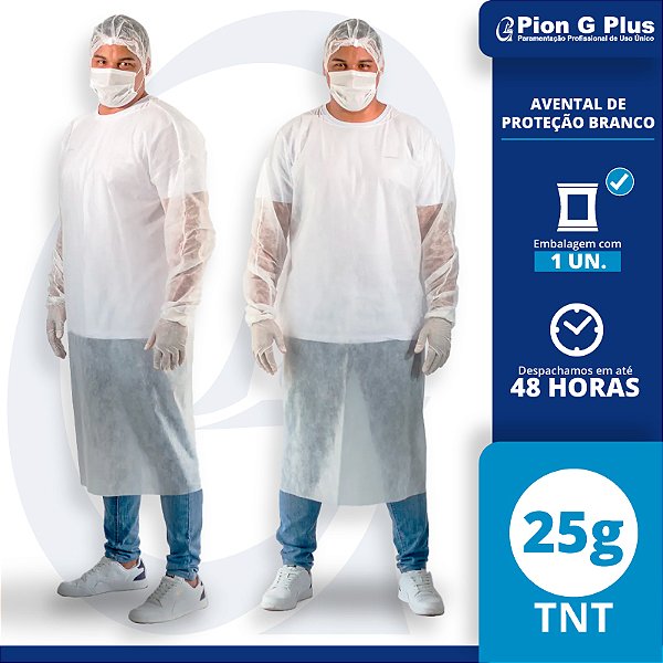 Avental de Proteção Branco em TNT em 25g