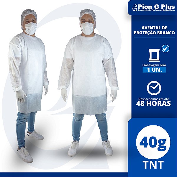 Avental de Proteção Branco em TNT 40g